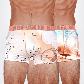 Lot de 2 boxers nude surf face