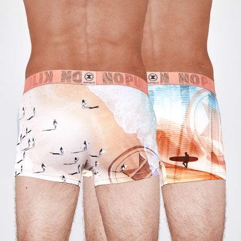 Lot de 2 boxers nude surf face